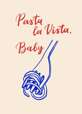 La Dolce Vita vintage posterleri. Makarna, Mozzarella, Kahve, Deniz Ürünleri ve Bitkilerle İtalyan Yaz Çizgisi Sanat Vektörü Seti. Vektör illüstrasyon mürekkebi çizim biçimi.