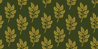 Renkli yapraklarla kusursuz sonbahar deseni. Düz vektör soyut yaprak arkaplanı ile renk paletini sonbaharda düşür