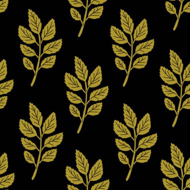 Renkli yapraklarla kusursuz sonbahar deseni. Düz vektör soyut yaprak arkaplanı ile renk paletini sonbaharda düşür