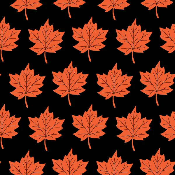 Renkli yapraklarla kusursuz sonbahar deseni. Düz vektör soyut yaprak arkaplanı ile renk paletini sonbaharda düşür