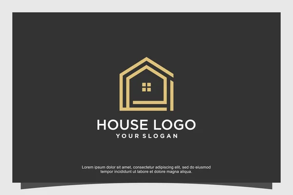 Design Logotipo Casa Moderna Conceito Minimalista Premium Vector Parte —  Vetores de Stock