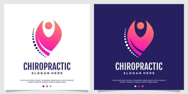 Sağlık ve bakım prim vektörü bölüm 1 için kiropraktik logo kavramı