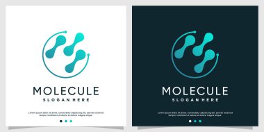 Modern yaratıcı stil Premium Vektör Bölüm 1 ile molekül logosu kavramı