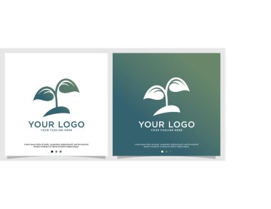 Yaprak logosu modern konsept Premium Vektör bölüm 3 ile soyut