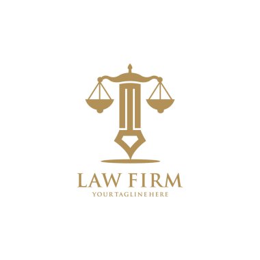 Hukuk logosu tasarımı Premium Vektörü