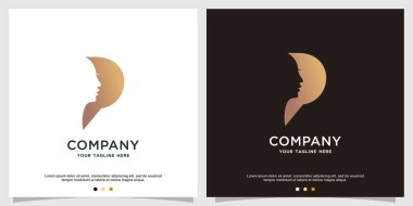 Yüz logosu tasarımlı P Premium Vektörü