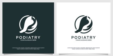 Podiatry logo design concept Premium Vector clipart