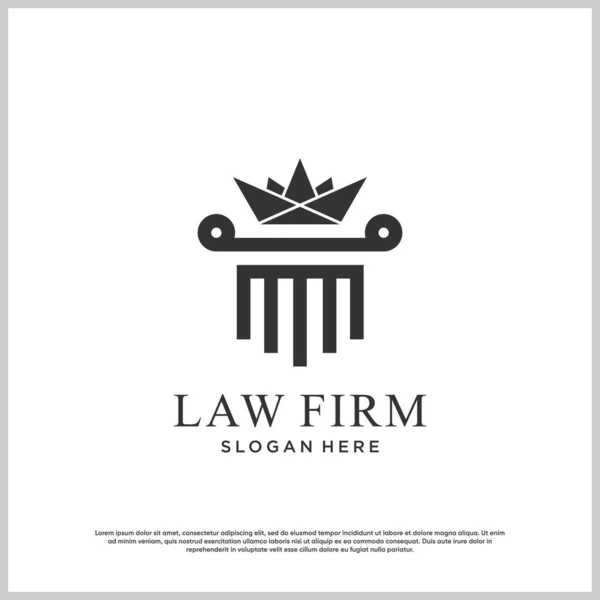 Logo King Law Astratto Con Concetto Creativo Premium Vector — Vettoriale Stock