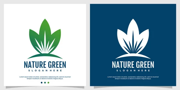 Natureza Conceito Logotipo Verde Com Estilo Criativo Premium Vector — Vetor de Stock