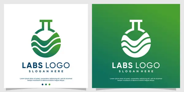 Concepto Logo Laboratorios Verdes Con Estilo Moderno Vector Premium — Vector de stock