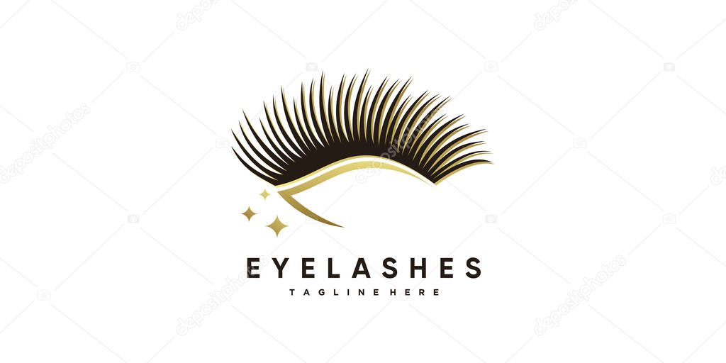 Eye lashes logo design concept Premium Vector