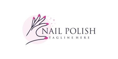 Modern yaratıcı logo tasarımı Premium Vektör olan kadınlar için tırnak cilası vektör simgesi