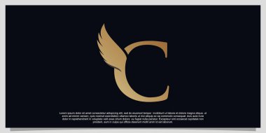Basit konsept Premium Vektör Bölüm 1 ile yaratıcı ilk harf C logo tasarımı