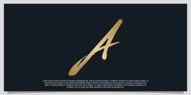 A harfi logo tasarımı gradyan lüks tasarım illüstrasyon Premium Vektörü