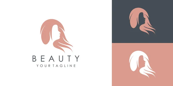 Icône Vectorielle Beauté Cheveux Pour Femme Avec Logo Créatif Moderne — Image vectorielle