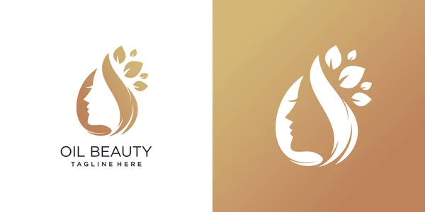 Nature Beauty Vector Ikone Für Frau Mit Modernem Kreativem Logo — Stockvektor