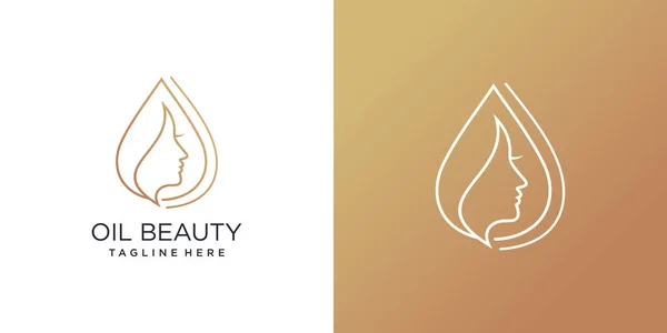 Icône Vectorielle Beauté Huile Pour Femme Avec Logo Créatif Moderne — Image vectorielle