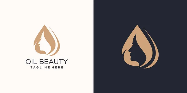 Icône Vectorielle Beauté Huile Pour Femme Avec Logo Créatif Moderne — Image vectorielle