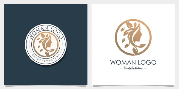 Icono Vector Belleza Naturaleza Para Mujer Con Diseño Logotipo Creativo — Archivo Imágenes Vectoriales