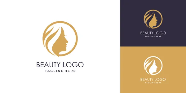 Icono Vector Belleza Para Mujer Con Diseño Logotipo Creativo Moderno — Vector de stock