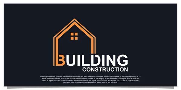 Building Constrution Logo Design Creative Concept Premium Vector — Stock Vector