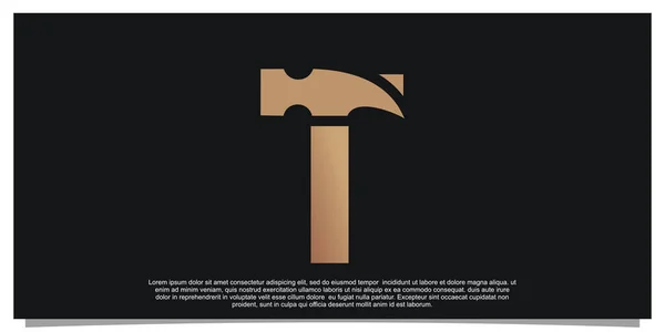 Lettera Iniziale Creativa Con Design Del Logo Del Martello Concetto — Vettoriale Stock