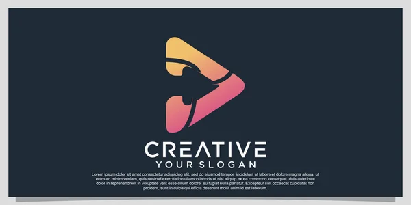 Odtwórz Kolorowe Logo Gradientowe Kolorowe Logo Projekt Premium Wektor Część — Wektor stockowy