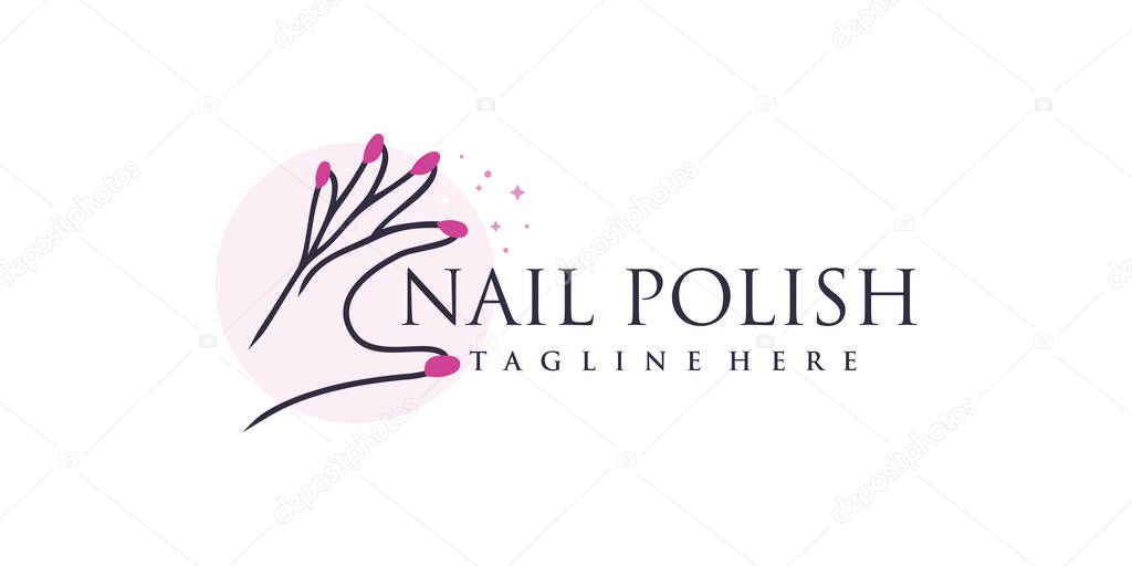 Nail polish vector icon for woman with modern creative logo design Premium Vector