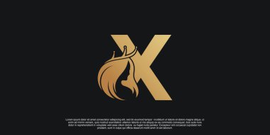 Güzellik konsepti Premium Vektör olan harf logosu X