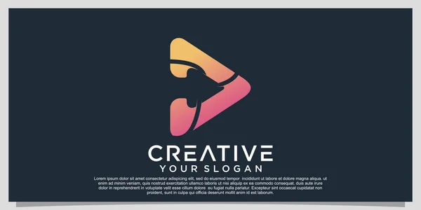 Odtwórz Kolorowe Logo Gradientowe Kolorowe Logo Projekt Premium Wektor Część — Wektor stockowy