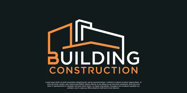 Gebäude Logo Design Mit Kreativem Konzept Einzigartiger Premium Vektor Teil — Stockvektor