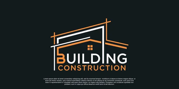 Building Logo Design Kreatív Koncepcióval Egyedi Premium Vektor Rész — Stock Vector