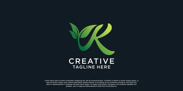 Illustration Logo Lettre Feuille Concept Unique Premium Vector — Image vectorielle
