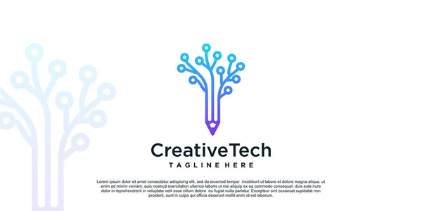 Design Logo Creative Tech Avec Concept Unique Premium Vector Partie — Image vectorielle