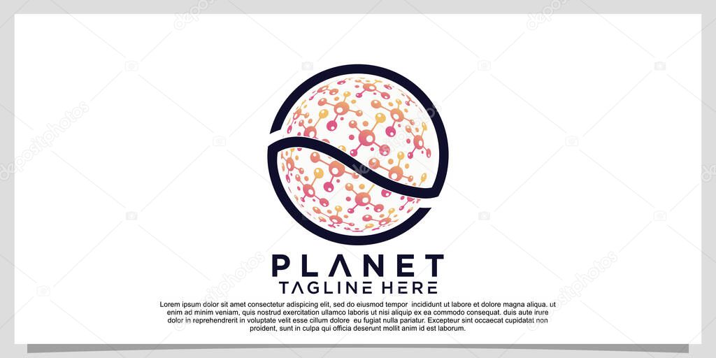 Creative planet logo design with unique concept Premium Vector Part 2