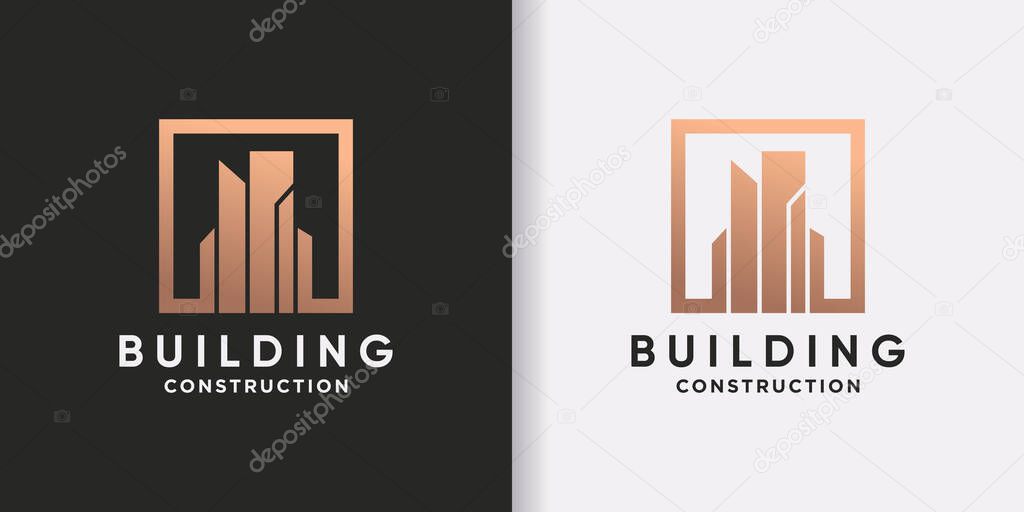 Building logo design for construction with creative concept
