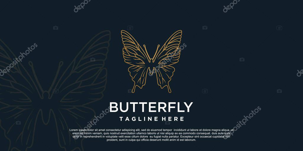 Butterfly logo design creative concept Premium Vector Part 1