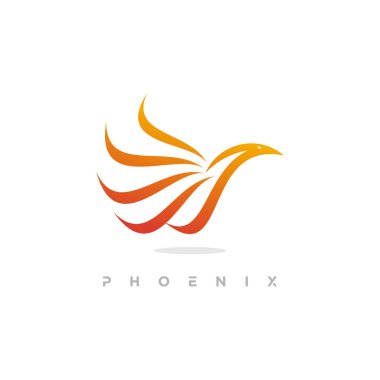 Phoenix logo tasarımı vektör llüstrasyonu eşsiz konsept Premium Vektör Bölüm 2