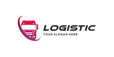 Lojistik logo tasarımı vektör llustrasyonu eşsiz konsept Premium Vektörü