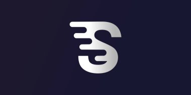 S harfi logo tasarımı basit konsept Premium Vektörü