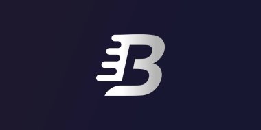 B harfi logo tasarımı basit konsept Premium Vektörü