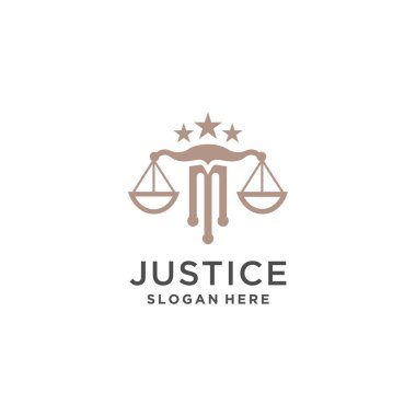 Yaratıcı eşsiz fikri olan avukat logosu vektörü