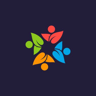 Modern konsept tasarımlı doğa topluluğu logo vektörü