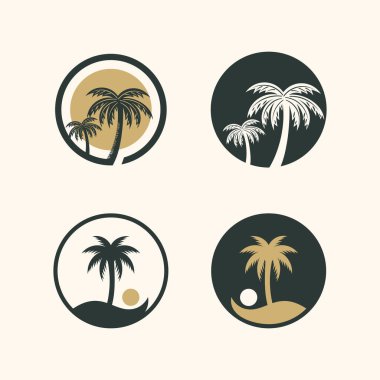 Palmiye logosu tasarım vektör koleksiyonu ve eşsiz bir fikir