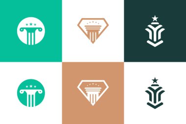 İşiniz için avukat logosu tasarım ögesi koleksiyonu