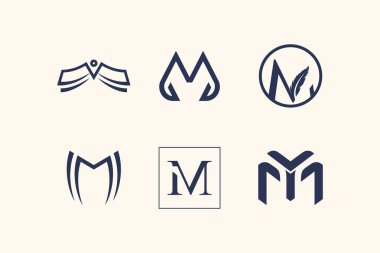 İşiniz için M harfi logo tasarım ögesi koleksiyonu