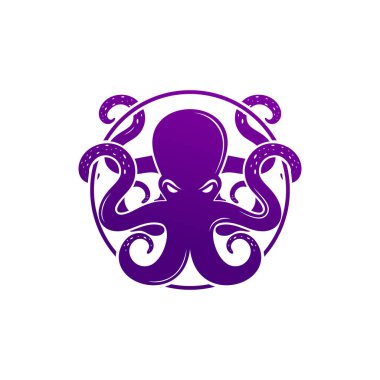 İşiniz için Ahtapot maskot logosu tasarımı öğesi