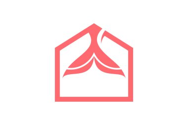 Eşsiz bir konsept olan ev logo vektörü Premium Vektörü