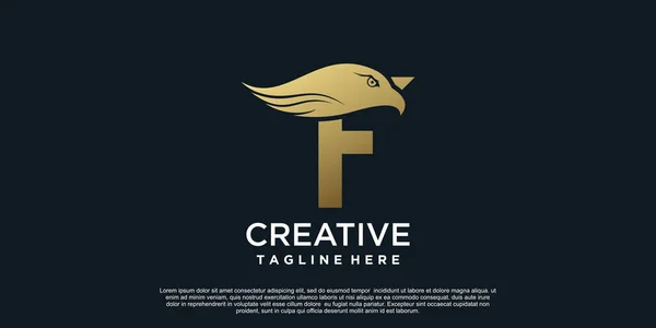 Lettre Logo Design Avec Tête Aigle Concept Unique Premium Vector — Image vectorielle