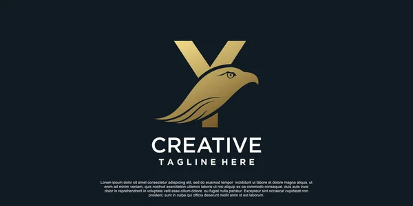 Lettera Logo Design Con Testa Aquila Concetto Unico Premium Vector — Vettoriale Stock